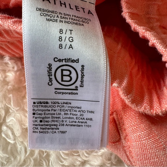 Athleta Retreat Linen Jogger Pant in Sunset Glow Peach 531704 Size 8T Tall NEW - Picture 8 of 11